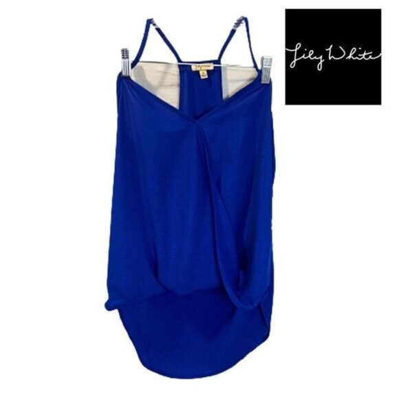 Women's Draped Wrap Tank Tops Halter‎ Neck  Sexy Bubble Hem Camisole Tops - Picture 2 of 6